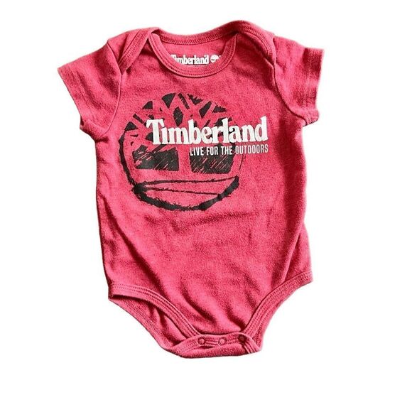 Timberland‎ 3 Piece Set Red Grey Bodysuit Black Short Graphics sz 18 months - Picture 2 of 9
